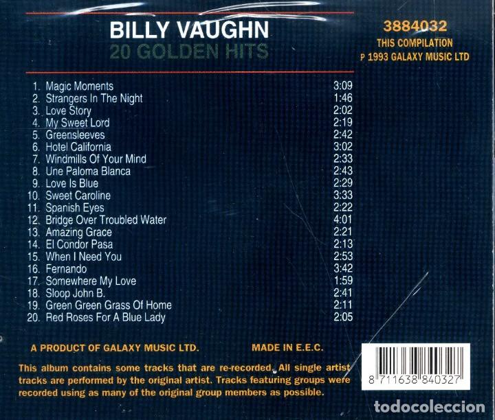 CDs de m&uacute;sica: BILLY VAUGHN 20 GOLDEN HITS  cd nuevo - Foto 2
