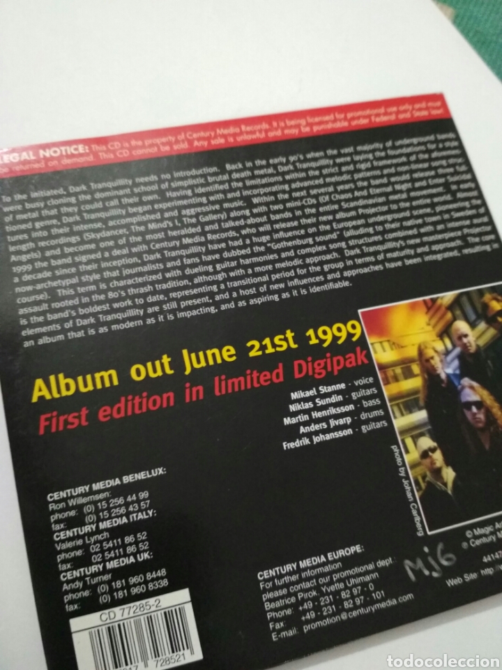 CDs de m&uacute;sica: CD Single Promocional Dark Tranquility - Foto 2