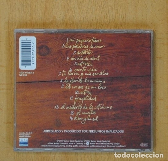 CDs de m&uacute;sica: PRESUNTOS IMPLICADOS - EL PAN Y LA SAL - CD - Foto 2