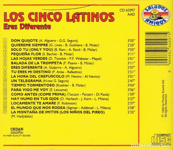 CDs de m&uacute;sica: CD LOS CINCO LATINOS &uml;ERES DIFERENTE&uml; - Foto 2