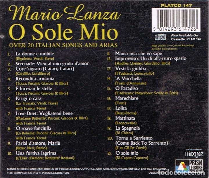CDs de m&uacute;sica: CD MARIO LANZA &uml;O SOLE MIO&uml; - Foto 2