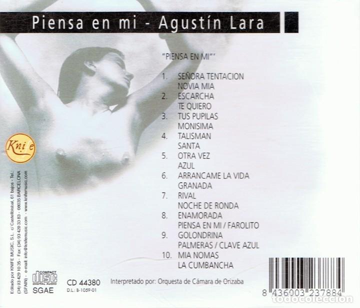 CDs de m&uacute;sica: AGUST&Iacute;N LARA &uml;PIENSA EN M&Iacute;&uml; (CD) - Foto 2