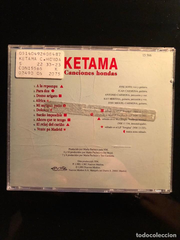 CDs de m&uacute;sica: Ketama Canciones hondas - Foto 2