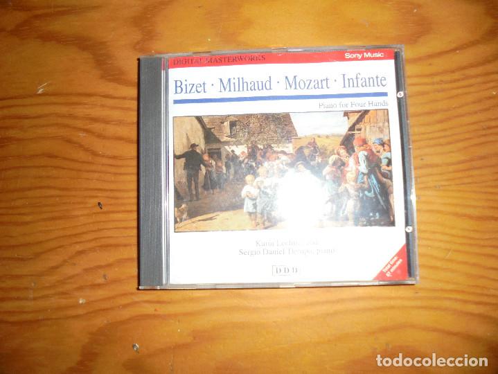 Musik-CDs: BIZET-MILHAUD-MOZART-INFANTE. PIANO FOR FOUR HANDS. EDICION ALEMANA 1992. CD. IMPECABLE