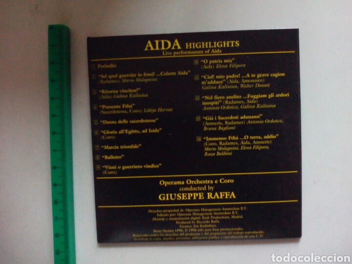 CDs de m&uacute;sica: CD AIDA THE OPERA SPECTACULAR. GIUSEPPE VERDI. - Foto 2