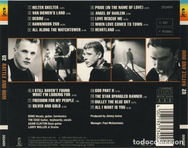 CDs de m&uacute;sica: U2- Rattle And Hum - Foto 2