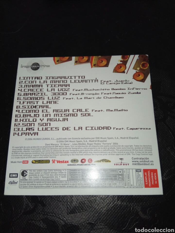 CDs de m&uacute;sica: MACACO / INGRAVITTO / CD PROMOCIONAL / DISCO COMPLETO - Foto 2