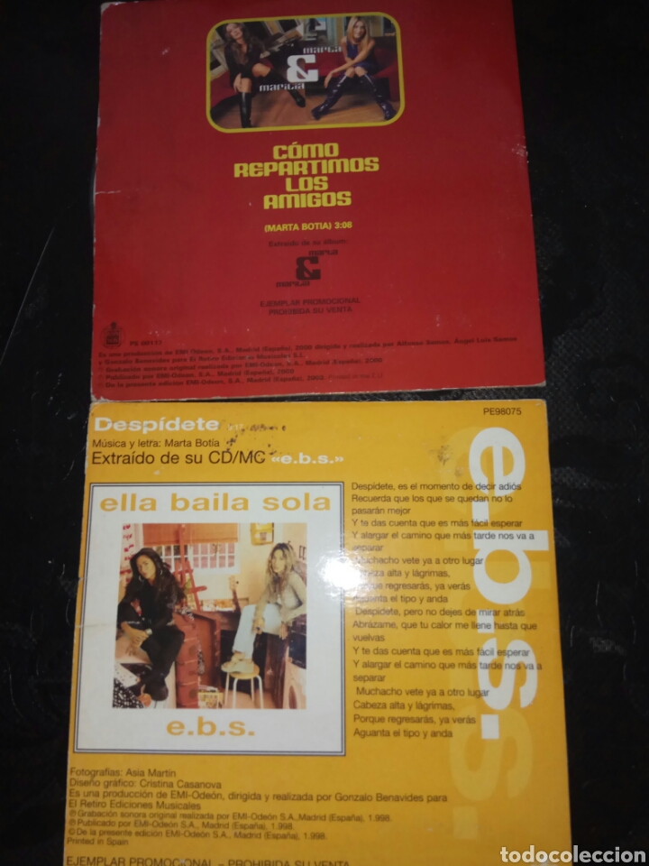 CDs de m&uacute;sica: ELLA BAILA SOLA / 2 CD SINGLE - Foto 2