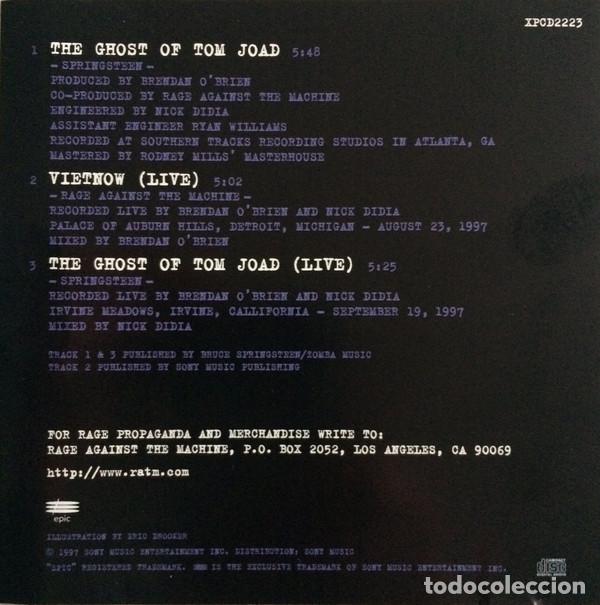 CDs de m&uacute;sica: Rage Against The Machine -- The Ghost Of Tom Joad (CD, Single)-MINI CD- - Foto 2