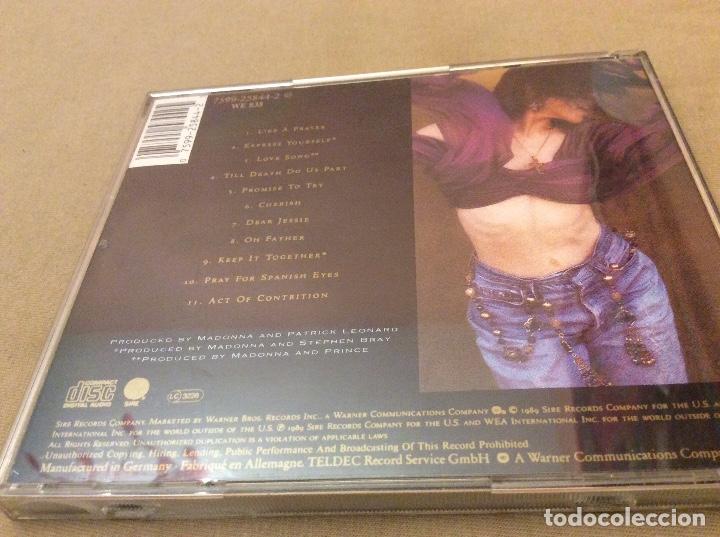 CDs de m&uacute;sica: MADONNA - LIKE A PRAYER. 1989. - Foto 2