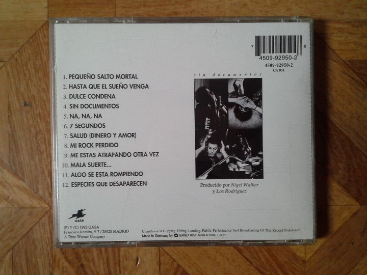 CDs de m&uacute;sica: LOS RODR&Iacute;GUEZ - SIN DOCUMENTOS - CD 1993 - Foto 2