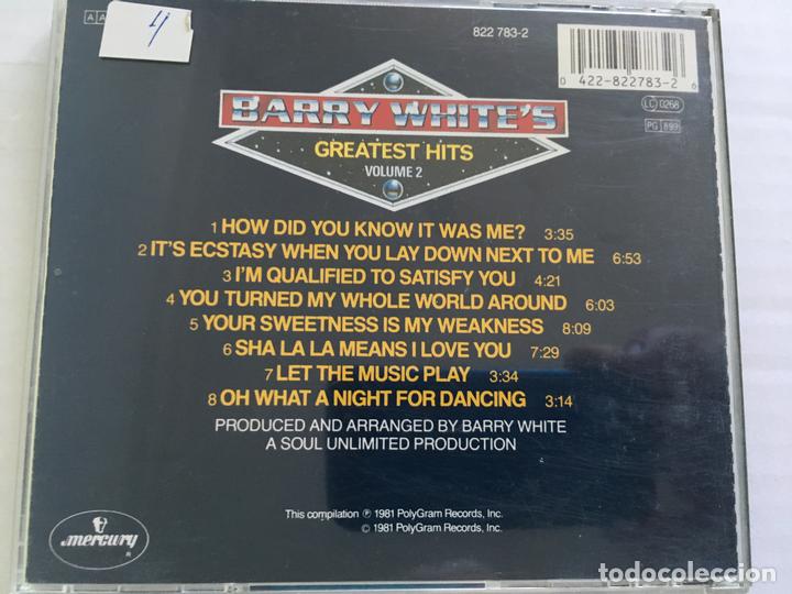 CDs de m&uacute;sica: CD BARRY WHITE-GREATEST HITS VOLUME 2 - Foto 2