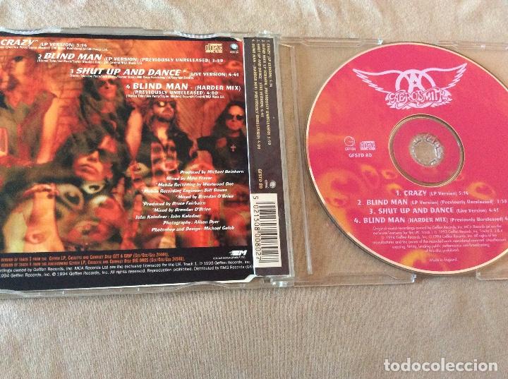 CDs de m&uacute;sica: AEROSMITH. CRAZY. Blind Man. Cd Single 4 tracks. 1994. - Foto 2