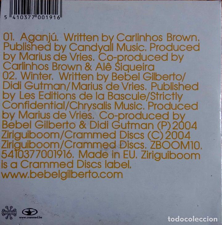 CDs de m&uacute;sica: BEBEL GILBERTO, AGANJ&Uacute;. CD SINGLE 2 TEMAS - Foto 2