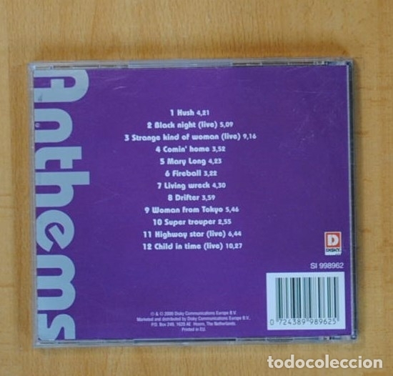 CDs de m&uacute;sica: DEEP PURPLE - ANTHEMS - CD - Foto 2