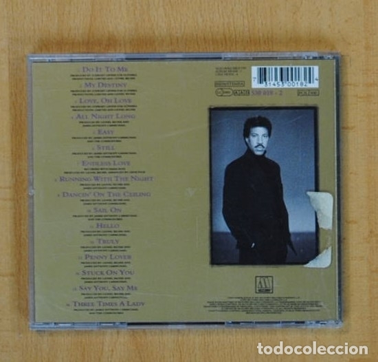 CDs de m&uacute;sica: LIONEL RICHIE - BACK TO FRONT - CD - Foto 2