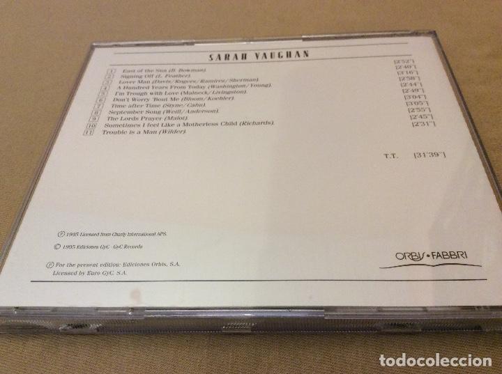 CDs de m&uacute;sica: SARAH VAUGHAN. 1995. Orbis Fabri. - Foto 2