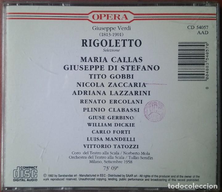 CDs de m&uacute;sica: RIGOLETTO DE VERDI - (SELECCI&Oacute;N DE ARIAS) CD - Foto 2