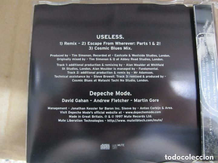 CDs de m&uacute;sica: CD SINGLE DEPECHE MODE: USELESS, 3 MIXES, PROMO - Foto 2