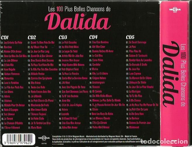 CDs de m&uacute;sica: 5 CD BOX : DALIDA : LES 100 PLUS BELLES CHANSONS DE DALIDA - Foto 2