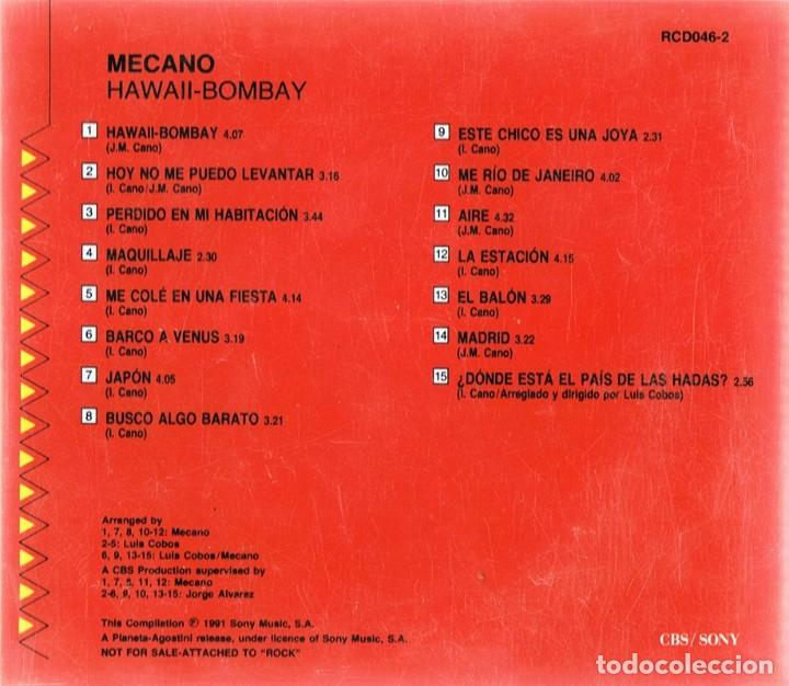 CDs de m&uacute;sica: MECANO &uml;HAWAII - BOMBAY&uml; (CD) - Foto 2
