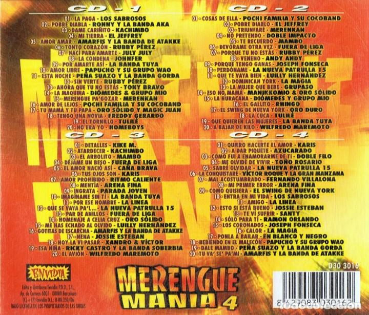 CDs de m&uacute;sica: MERENGUE MANIA 4   (4 CD) - Foto 2
