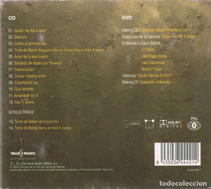 CDs de m&uacute;sica: DAVID BISBAL &uml;PREMONICI&Oacute;N&uml; ( CD + DVD) - Foto 2