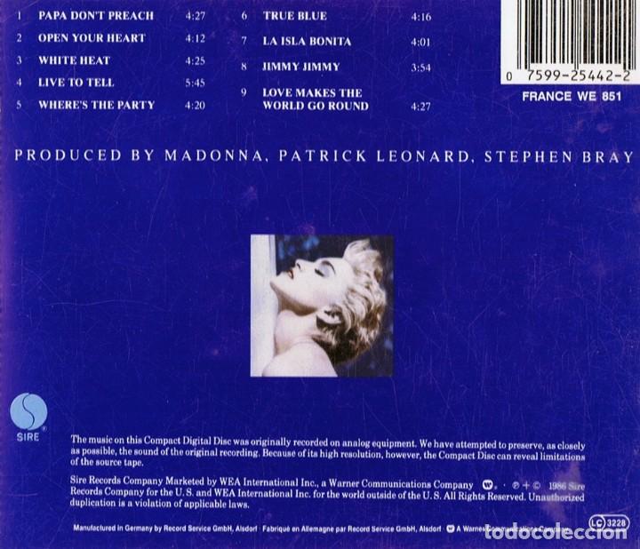 CDs de m&uacute;sica: MADONNA &uml;TRUE BLUE&uml; (CD) - Foto 2