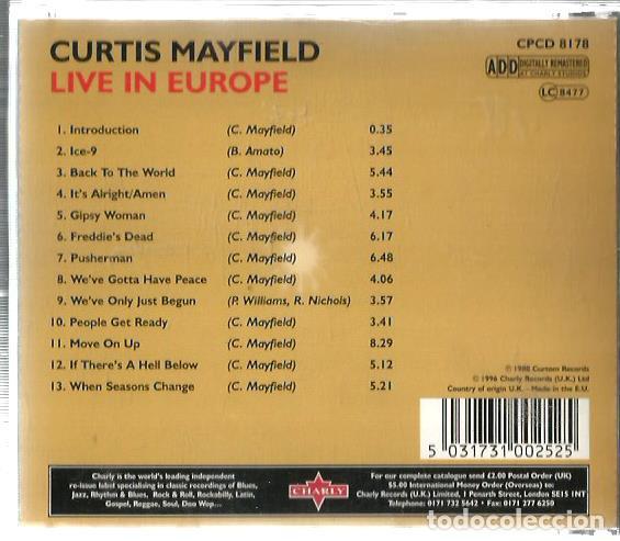 CDs de m&uacute;sica: CD CURTIS MAYFIELD : LIVE IN EUROPE - Foto 2