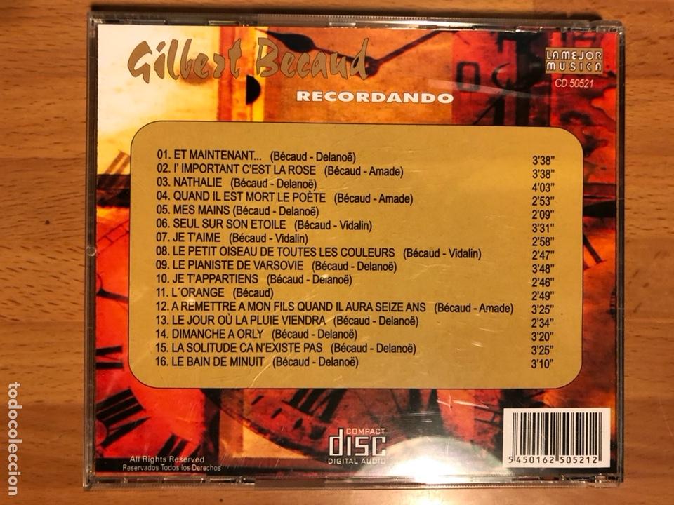 CDs de m&uacute;sica: Cd gilbert becaud recordando - Foto 2