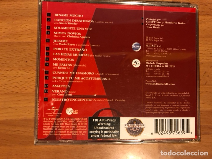 CDs de m&uacute;sica: Cd Andrea bocelli amor - Foto 2