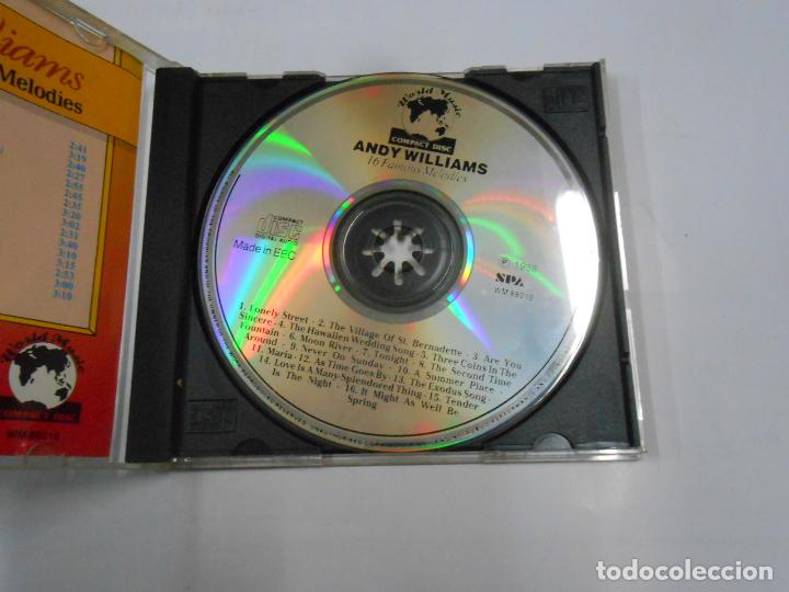 CDs de m&uacute;sica: ANDY WILLIAMS 16 FAMOUS MELODIES. CD. TDKCD7 - Foto 2