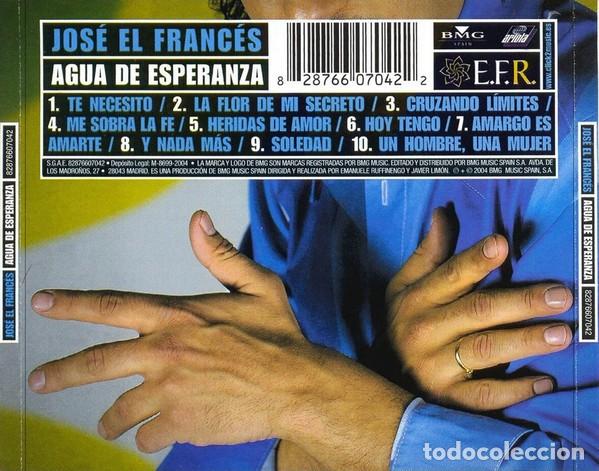 CDs de m&uacute;sica: Jos&eacute; El Franc&eacute;s - Agua de Esperanza - CD - Foto 2