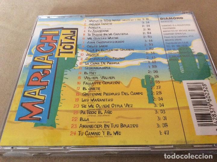 CDs de m&uacute;sica: MARIACHI TOTAL - VARIOS. ARCADE 1996 - Foto 2