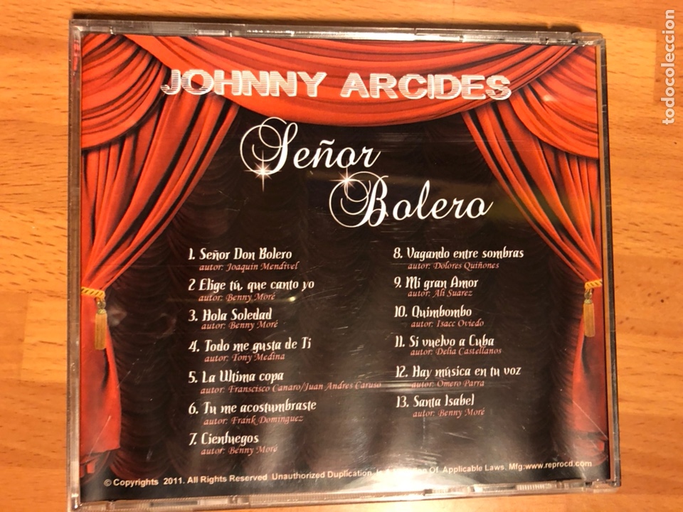 CDs de m&uacute;sica: Cd johnny arcides se&ntilde;or bolero - Foto 2