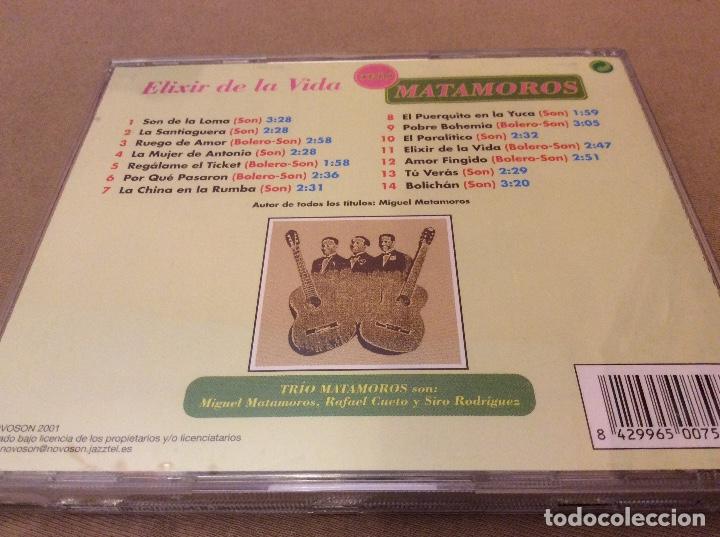 CDs de m&uacute;sica: Trio matamoros. Elixir de la vida. Sus exitos. Novoson 2001. - Foto 3