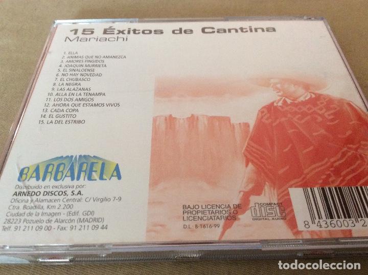 CDs de m&uacute;sica: 15 EXITOS DE CANTINA - Mariachi. 1999. - Foto 2