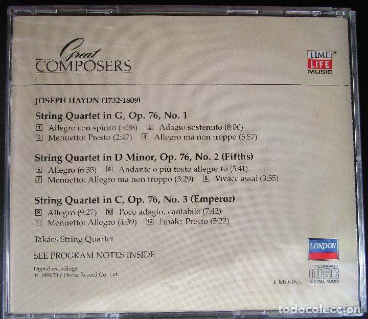 CDs de m&uacute;sica: HAYDN - STRING QUARTET IN G N&ordm; 1, STRING QUARTET IN D MINOR N&ordm; 2, STRING QUARTET IN C N&ordm; 3 - CD - Foto 2