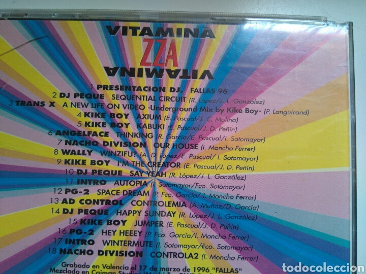 CDs de m&uacute;sica: Vitamina ZZA - Fallas 96 - Cd album - Foto 2