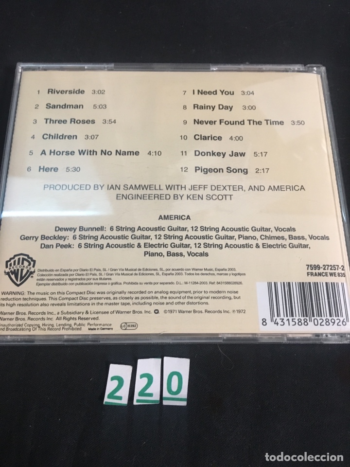 CDs de m&uacute;sica: AMERICA ( cd Segunda mano ) - Foto 2