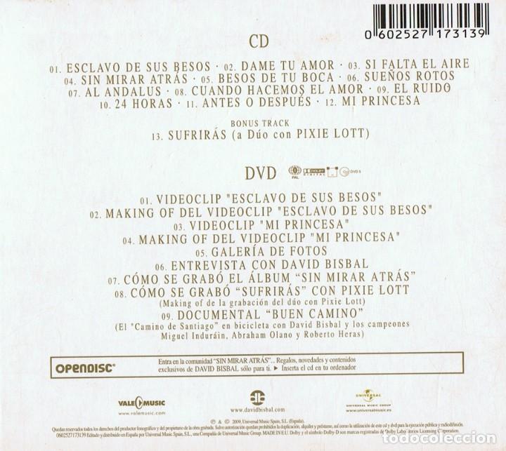 CDs de m&uacute;sica: DAVID BISBAL &uml;SIN MIRAR ATR&Aacute;S&uml;( CD + DVD) - Foto 2