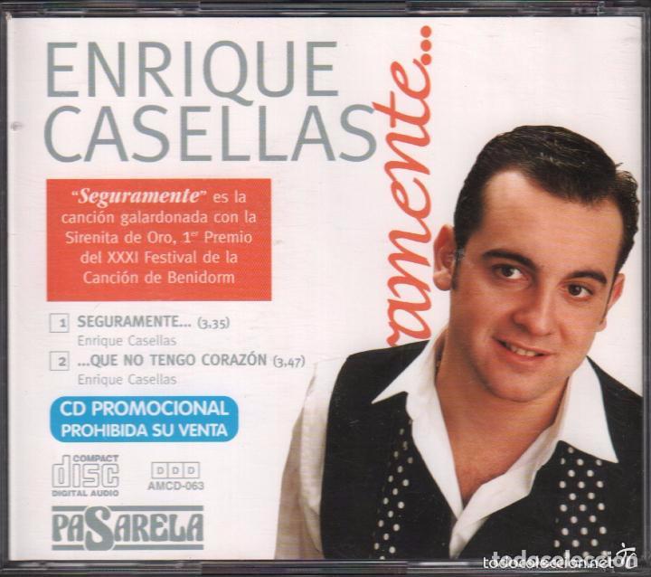 CDs de m&uacute;sica: ENRIQUE CASELLAS - SEGURAMENTE... CD SINGLE DE 1998 RF-991 - Foto 2