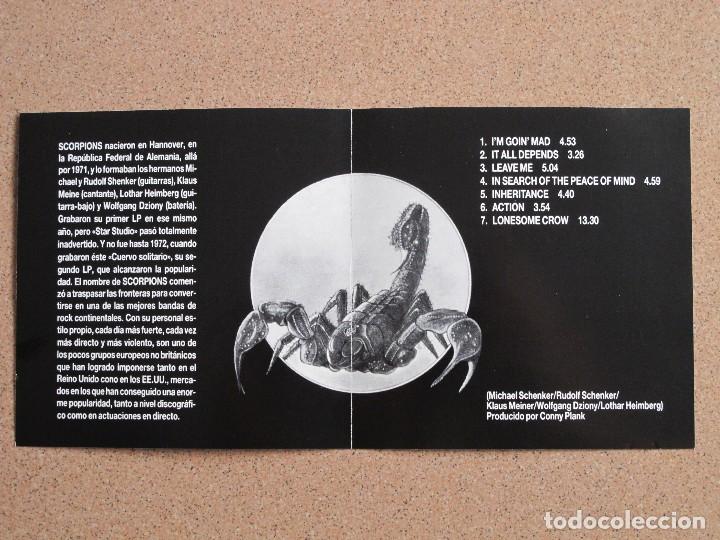 CDs de m&uacute;sica: CARATULA DE CD (SCORPIONS - LONESOME CROW) - Foto 3