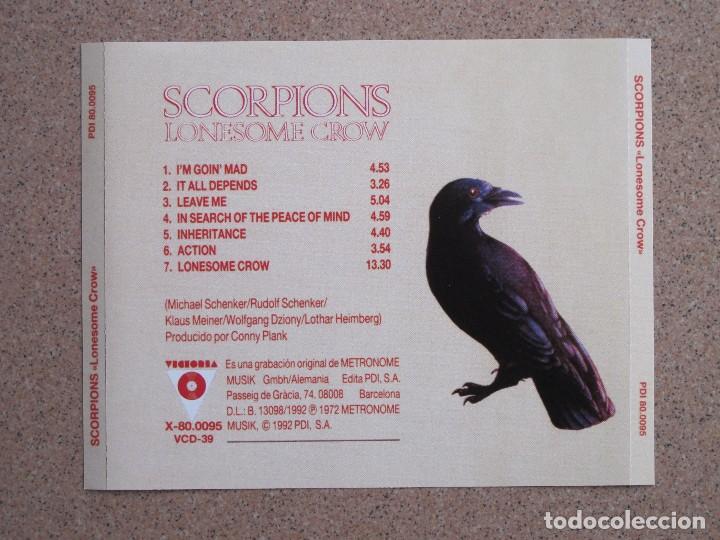 CDs de m&uacute;sica: CARATULA DE CD (SCORPIONS - LONESOME CROW) - Foto 4