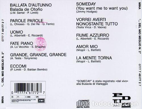 CDs de m&uacute;sica: MINA DEL MIO MEGLIO N&ordm; 2 COMO NUEVO. - Foto 2