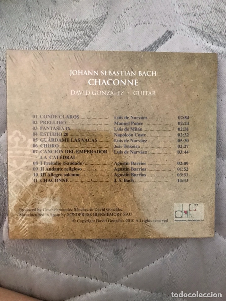 CDs de m&uacute;sica: Bach chaconne precintado david gonzalez guitar - Foto 2