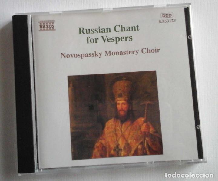 CDs de m&uacute;sica: Russian Chants for Vespers. Novopassky Monastery Choir. M&uacute;sica de Iglesia Rusa; CD, buen estado