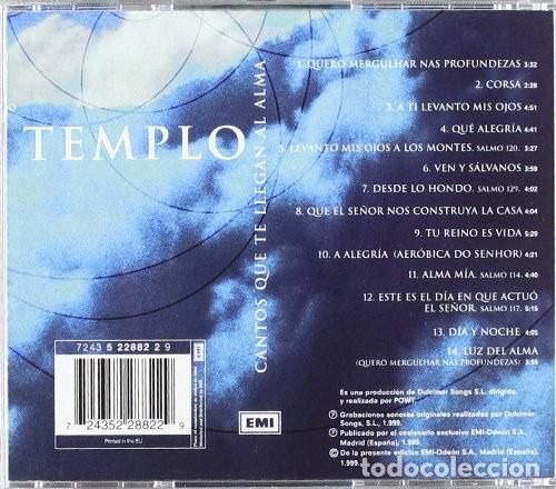 CDs de m&uacute;sica: Templo - Cantos que te llevan al alma - CD - Foto 2