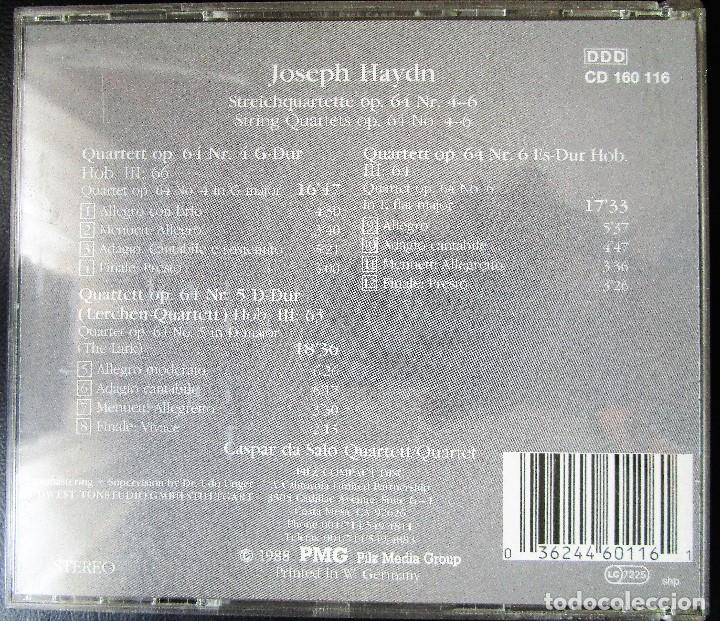 CDs de m&uacute;sica: HAYDN - STRING QUARTETS OP. 64 N&ordm; 4, 5 & 6. - CD - Foto 2