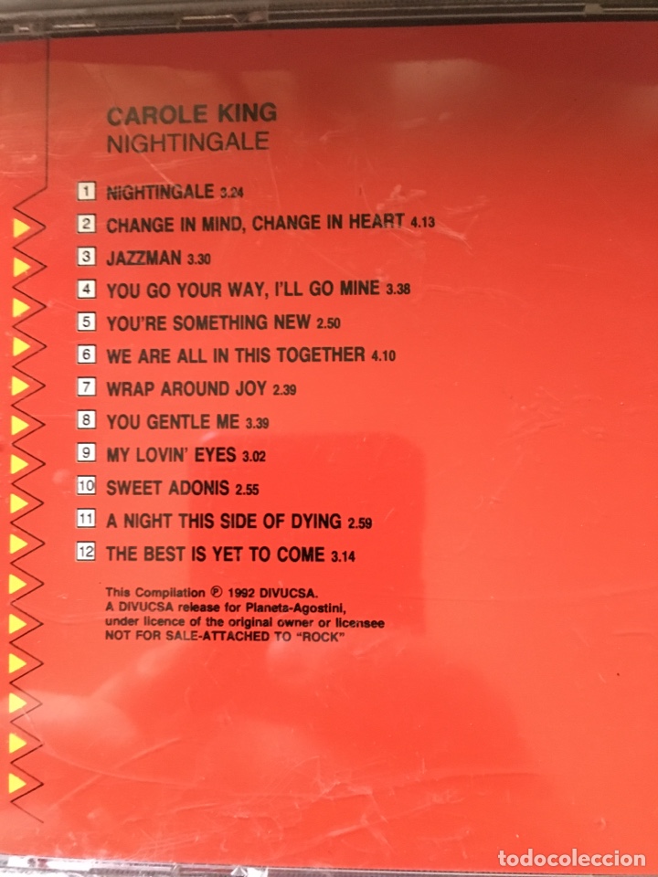 CDs de m&uacute;sica: CAROLE KING-NIGHTINGALE-1992 - Foto 2